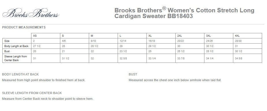 Brooks Brothers® Women’s Cotton Stretch Long Cardigan Sweater