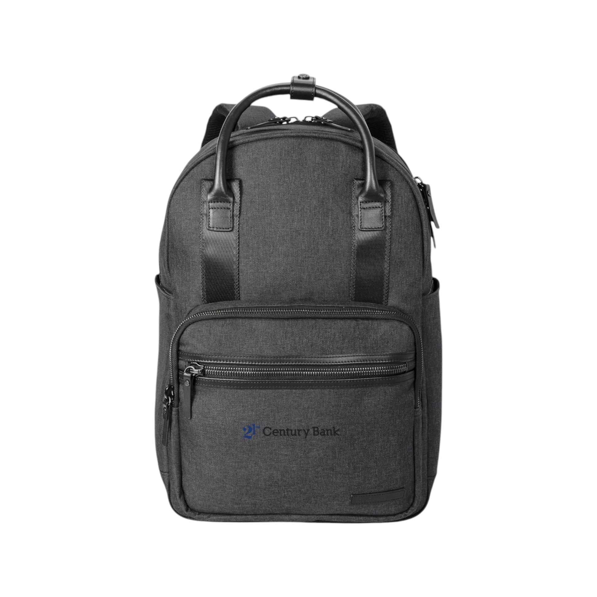 brooks brothers pebbled leather envelope-flap convertible backpack Brooks Brothers® Grant Dual-Handle Backpack – 21st Century Bank