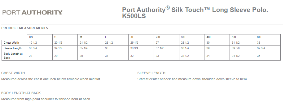 Port Authority® Silk Touch™ Long Sleeve Polo