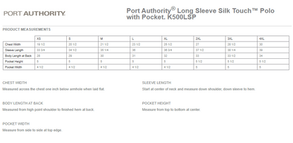 Port Authority® Silk Touch™ Long Sleeve Polo with Pocket