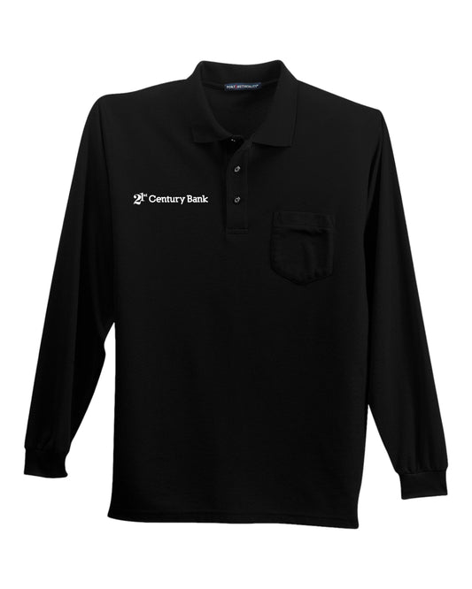 Port Authority® Silk Touch™ Long Sleeve Polo with Pocket